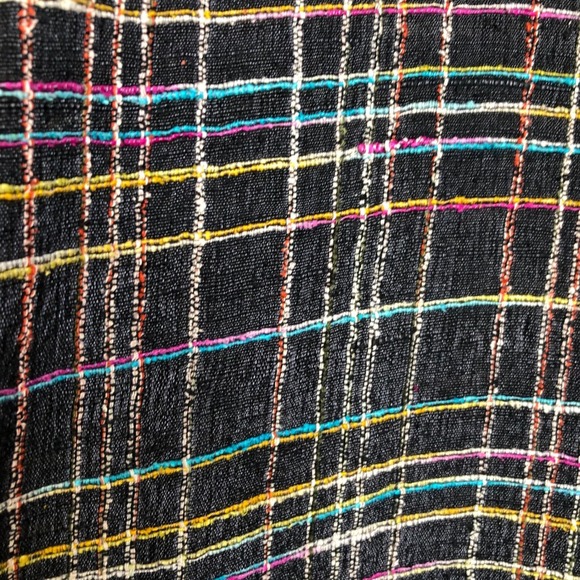 VTG Chico's Design Silk Blend Multicolor Plaid Long Sleeve Button Down Top XL - Picture 11 of 14